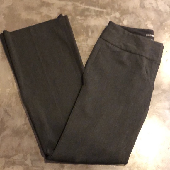 Express Editor Low Rise Dress Pant Slacks CHARCOAL BLACK - Picture 2 of 9